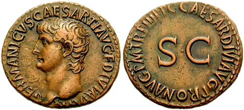 caligula roman coin as